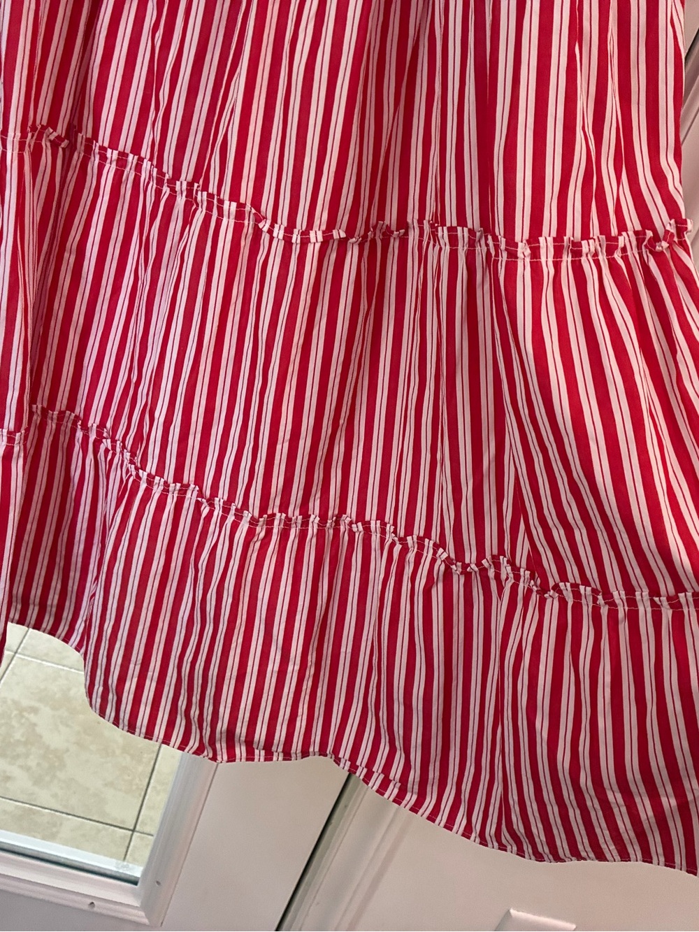 NWOT Hill House the nap dress in red and white Candy striped tiered maxi - Picture 4 of 8